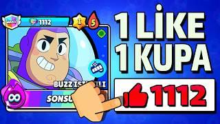 1 lvl YBJ KULÜBÜNDE ! LİKE SAYISI KADAR KUPA KASTIM ! BRAWLSTARS