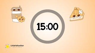 Pumpkin Spice Timer For Kids - 15 Minutes Countdown Timer For Kids With Lofi Music | Classroom Timer