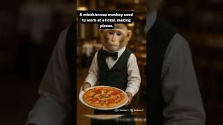 A mischievous monkey  work as waiter and watch till the end #ai #monkey #shorts #ytshorts #foryou