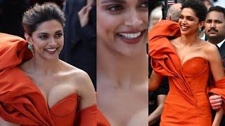 Hot Actess Deepika Padukone Hot Look Sneped |Flaunts Hot Figure At Ramp In Orange Dress Video Viral|