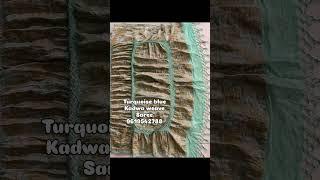 for orders watsapp on 9619542788 #indianhandlooms #saree #kadwaweave #turquoise #raibhadhani #surat