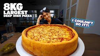 8KG Largest Deep Dish Pizza Challenge Eaten SOLO! | BEST Chicago DEEP DISH PIZZA in Singapore?!