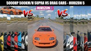 5000HP DRAGSTER SUPRA VS THE ULTIMATE DRAG BEAST OF FORZA HORIZON 5 | ULTIMATE HIGHWAY DRAG BATTLES