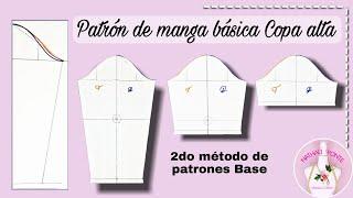 #45 Patrón de manga básica, Copa alta súper fácil / 2do método 