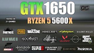 GTX 1650 + Ryzen 5 5600X : Test in 21 Games - GTX 1650 Gaming