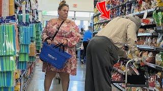 Fat Old Man Farts On People Of Walmart!! (She was Disgusted)