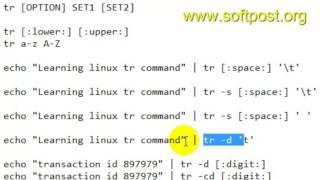 tr command examples in Unix
