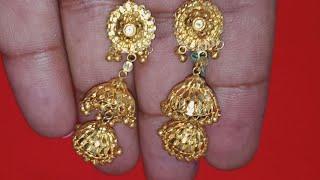 Light weight gold earrings /Jhumki / hanging earrings /shri jewellery House