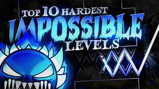 [April 2024 Edition] TheTOP 10 HARDEST IMPOSSIBLE LEVELS!! | in [8K] Full Detail - Geometry Dash 2.2