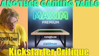 PlayMaxim: MAXIM Premium Board Game Table - Kickstarter Critique Review