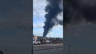 Smoke seen for miles after horror industrial estate blaze in Rushden
