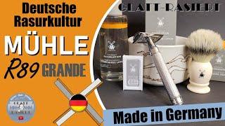 DEUTSCHE RASURKULTUR ║ Mühle R89 Grande Rasierhobel / Nassrasur // GLATT - RASIERT