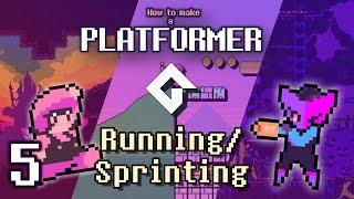 Make a Platformer in GameMaker! Part 5 (Sprite/Animation Control + Running/Sprinting)