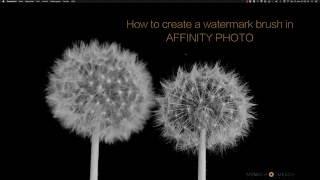 01 Affinity Photo - Watermark your photos with a custom image brush