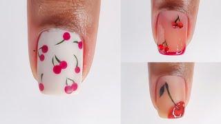 5 UNHAS DECORADAS na tendência CHERRY NAILS fáceis