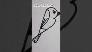 easy bird drawing using numbers 1,2,3 #shorts #shortvideo #Aria art and Crafts