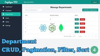 Department Management with CRUD, Filter, Pagination, & Sorting in MERN Stack (Part 4)