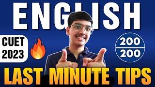 *Most Important* ENGLISH Last Minute Tips I Score 200/200 I #cuet2023