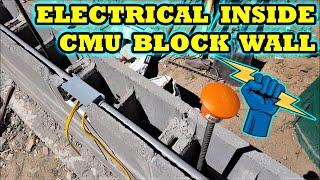 How to build a Concrete Block Basement for Beginners. Part 2 Running the Electrical in CMU walls DIY