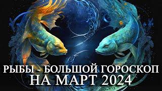 РЫБЫ — МАРТ 2024 ГОДА БОЛЬШОЙ ГОРОСКОП! ФИНАНСЫ/ЛЮБОВЬ/ЗДОРОВЬЕ