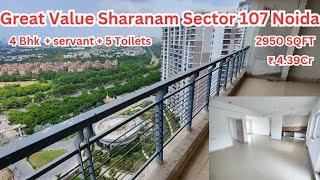 4 BHK Flat with Servant +5 Toilets | 2950 SQFT | Great Value Sharanam Sector 107 Noida | ₹ 4.39 CR