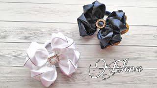 Школьные бантики из сатиновой ленты 4см. Satin ribbon bows. Diy.