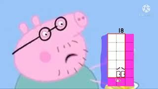 Numberblock 18 chasing daddy pig