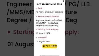 IBPS Recruitment 2024 #BankingCareer #shorts