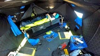 XL BUNK BED Winter Camping Lake Minnetonka! (NIGHT GIANTS)