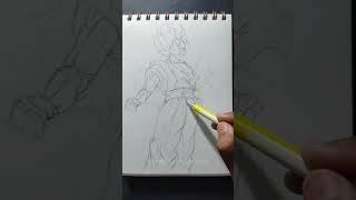 Speed Drawing Goku as a Sick Warrior  | Insane Art Transformation!" #shorts #goku #art