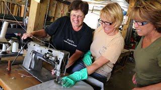 AUNT MELISSA SEWS HER THUMB!