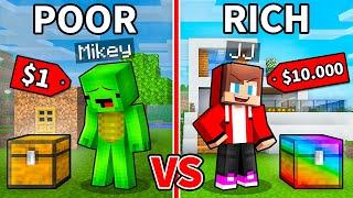 JJ and Mikey: POOR vs RICH Open Chest Battle in Minecraft - Maizen
