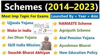 Imp Schemes 2014-2023 | Scheme Current affairs 2023 | All important scheme of central Government