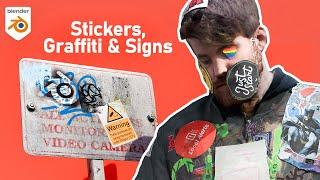 How to Add Stickers, Signs & Graffiti to your scenes in Blender - Tutorial