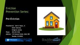 Eviction Prevention Series: Pre-Eviction