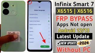 Infinix Smart 7 Frp Bypass Without PC Android 12 2024 | Infinix X6516 X6515 Gmail Account Bypass