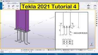 Tekla 2021 Tutorial 4 | Create Baseplate with Example