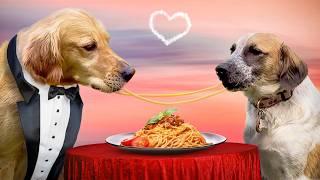 Golden Retriever Meets the Love of His Life