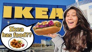 American GF Tries IKEA Food in Germany for the First Time! (Ikea Hotdog, Meatballs & more)