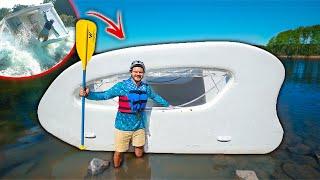 Whitewater Rafting On My EUROPEAN Imported INFLATABLE HOUSEBOAT! (longest urban white water course)