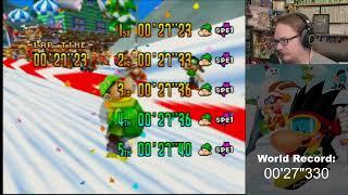 [World Record] Snowboard Kids (N64) Rookie Mountain Time Attack in 00’27”230