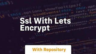 ssl with lets encrypt