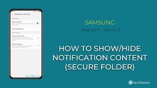 How to Show/Hide Notification content (Secure Folder) - Samsung [Android 11 - One UI 3]