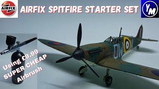 Airfix SPITFIRE Starter Set {CHEAP AIRBRUSH] MODELLING on a BUDGET