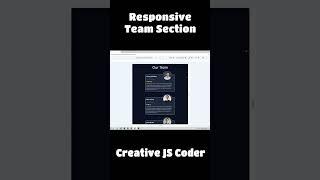 Responsive Team Section in HTML & CSS