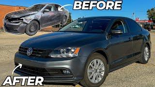 FULL BUILD: Rebuilding a Salvage Crashed Volkswagen Jetta in Record Time!