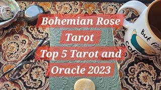 My top 5 ish most used Tarot and Oracle decks for 2023!