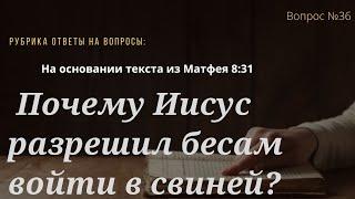 Вопрос №36 Почему Иисус разрешил бесам войти в свиней? (Мф. 8.31)