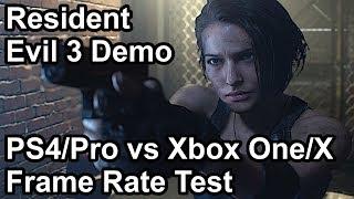 Resident Evil 3 Remake Xbox One X vs PS4 Pro vs PS4 vs Xbox One Frame Rate Comparison (Demo)