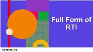 RTI Full Form| What is the Full form of RTI? SuccessCDs Full Forms